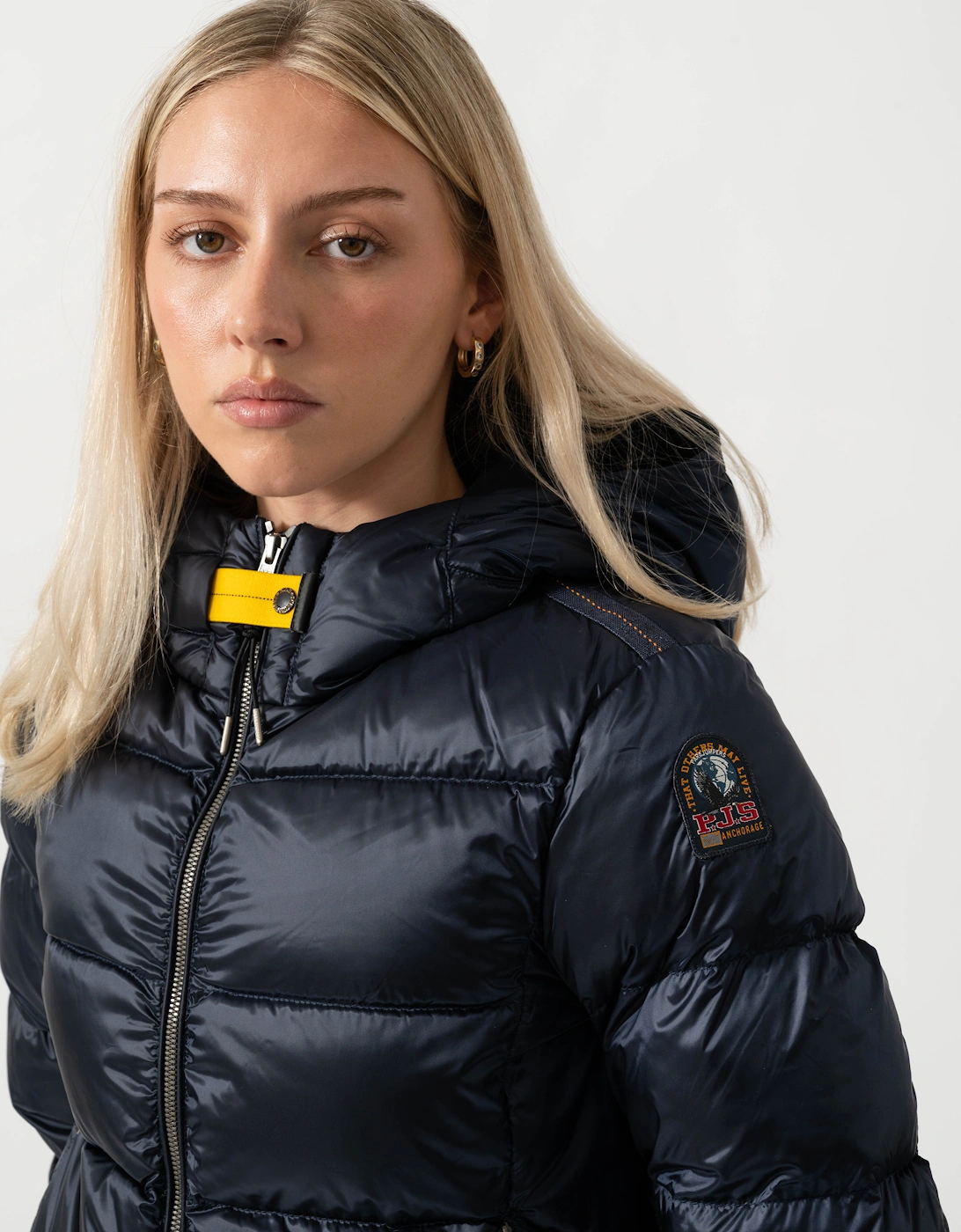 Parajumpers Mariah Womens Hooded Down Bomber Jacket - Blue Navy 316
