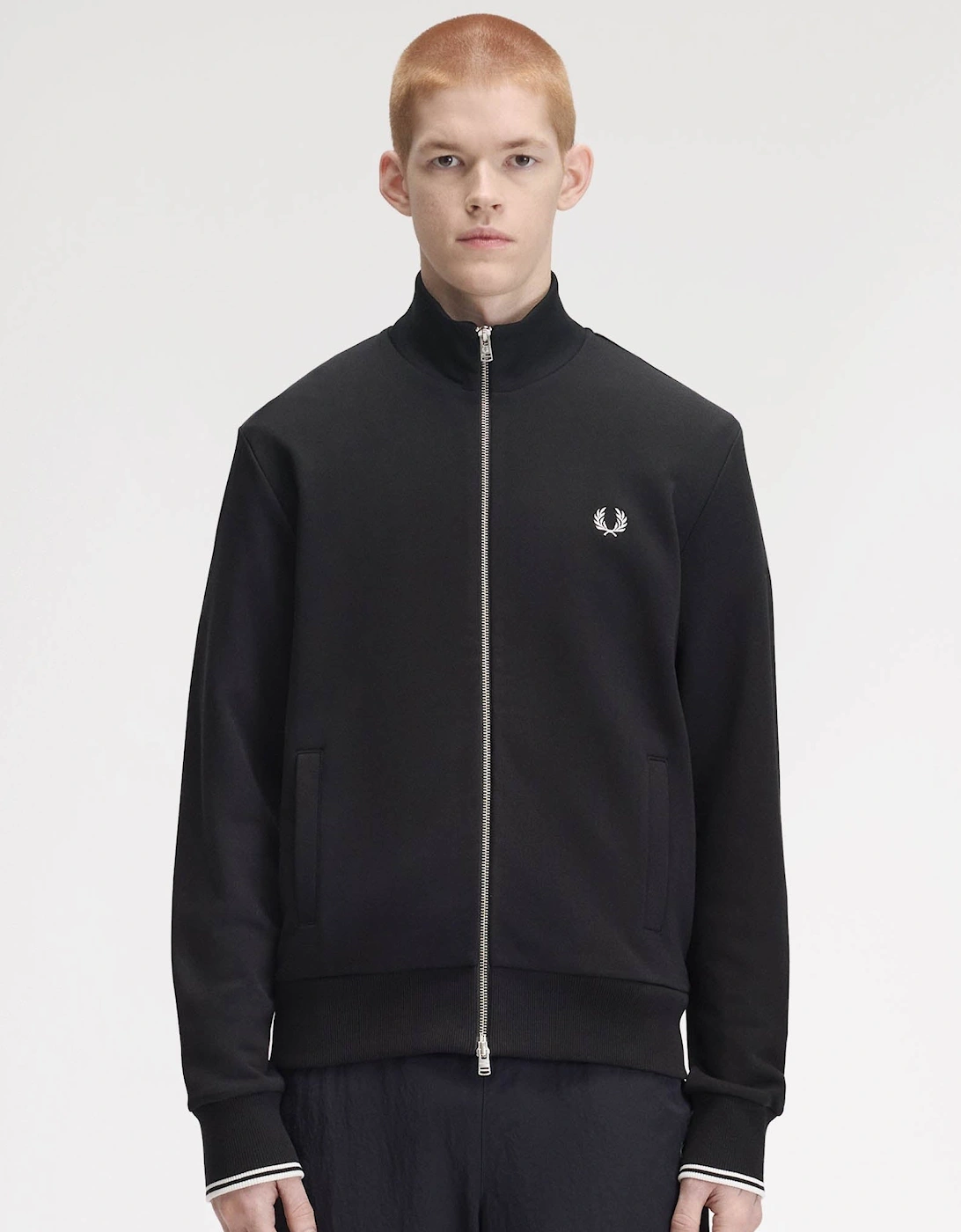 Fred Perry Mens Zip Through Sweatshirt - Black 102
