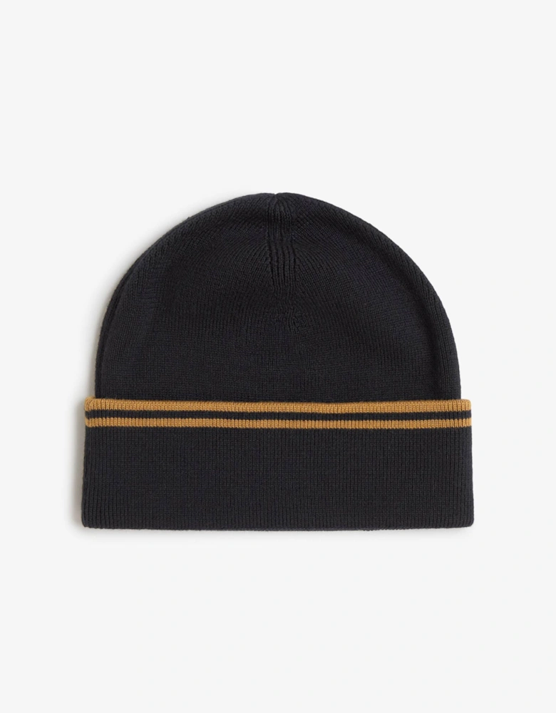 Fred Perry Mens Twin Tipped Merino Wool Beanie - Black/Dark Caramel U12