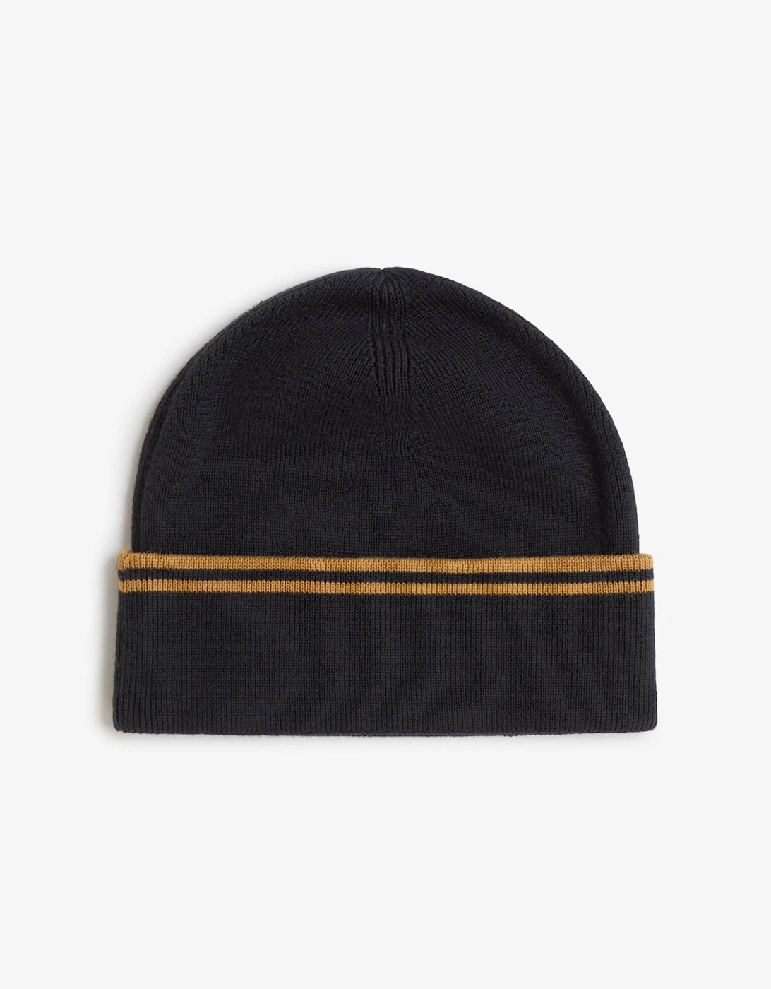 Fred Perry Mens Twin Tipped Merino Wool Beanie - Black/Dark Caramel U12