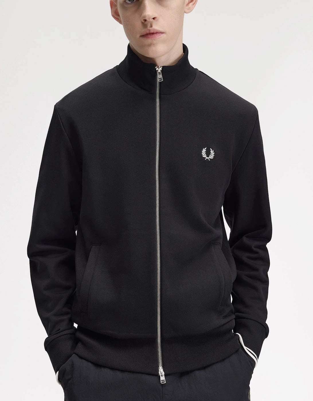 Fred Perry Mens Zip Through Sweatshirt - Black 102