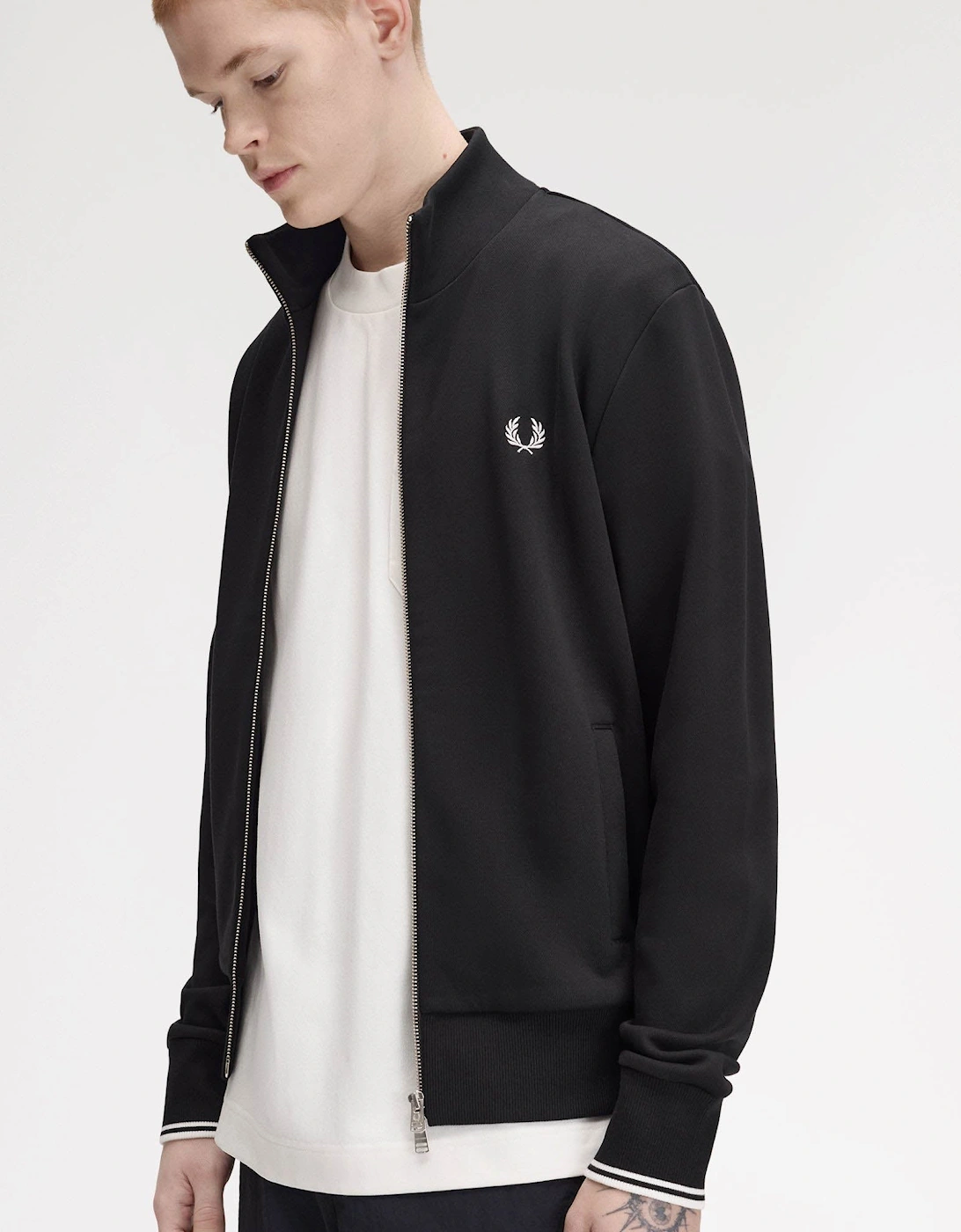 Fred Perry Mens Zip Through Sweatshirt - Black 102