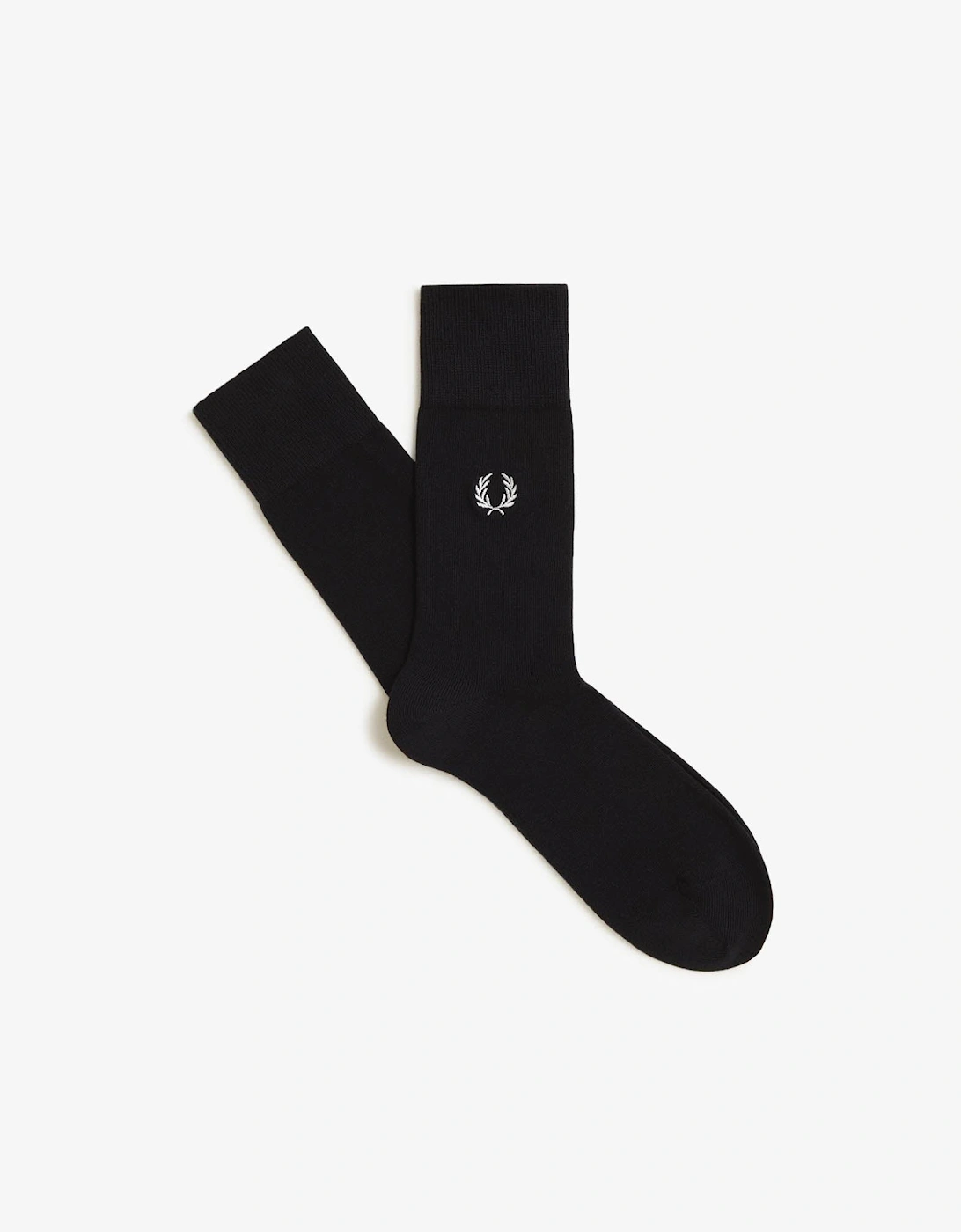 Fred Perry Mens Classic Laurel Wreath Sock - Black/Snow White 843