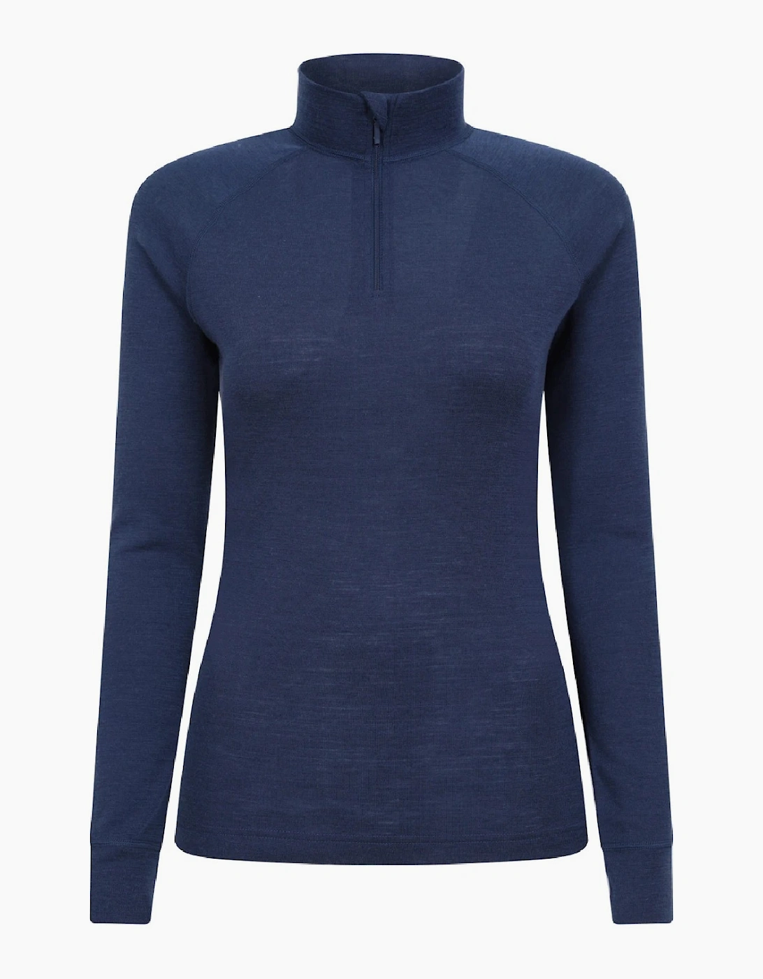 Mountain Warehouse Women's Merino Wool Zip Neck Thermal Top - Navy - 8 Uk - Navy - 80% Merino Wool/20% Polyester - Image 2