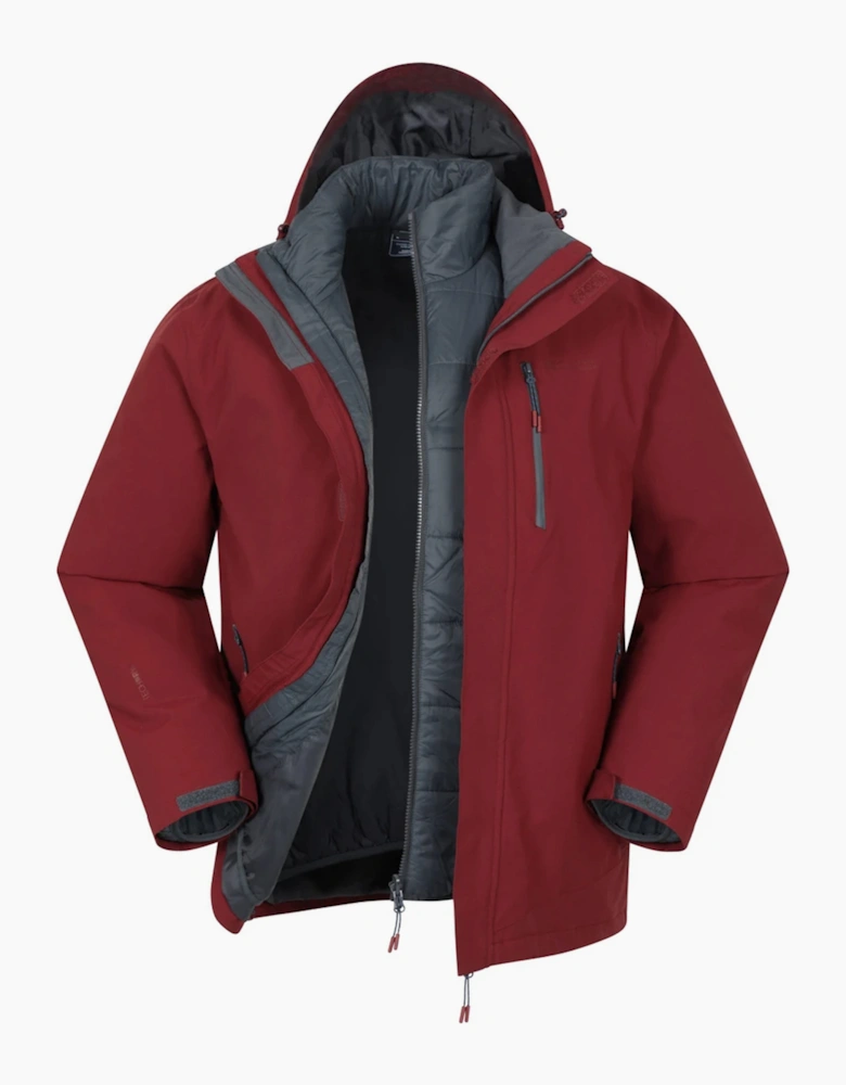Mountain Warehouse Mens Sycamore 3 in 1 Waterproof Jacket