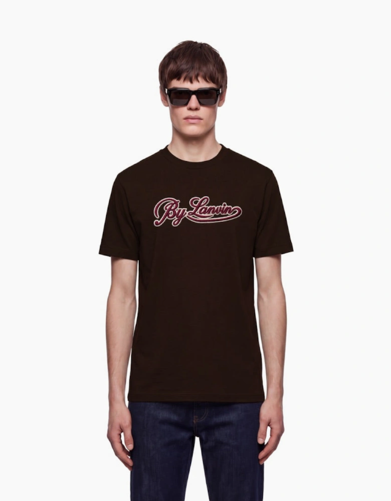By Lanvin Script Logo Dark Brown T-Shirt