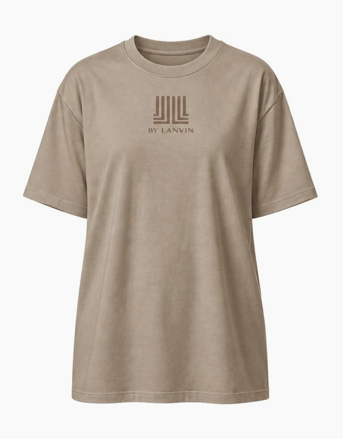 By Lanvin Printed Central Logo Taupe T-Shirt