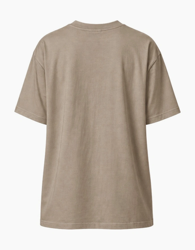 By Lanvin Printed Central Logo Taupe T-Shirt