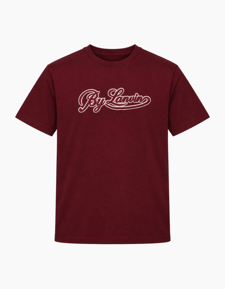 By Lanvin Script Logo Burgundy T-Shirt