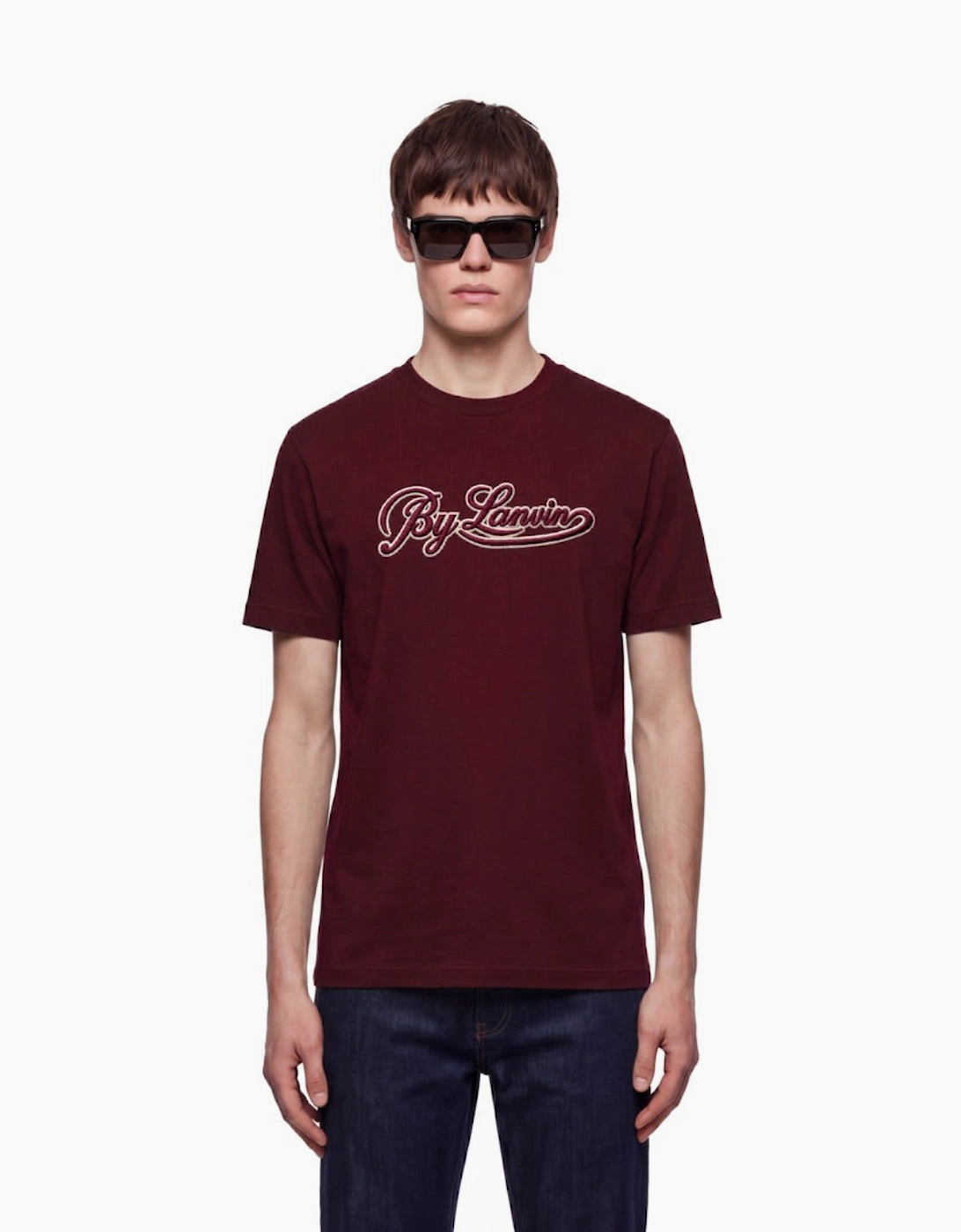 By Lanvin Script Logo Burgundy T-Shirt