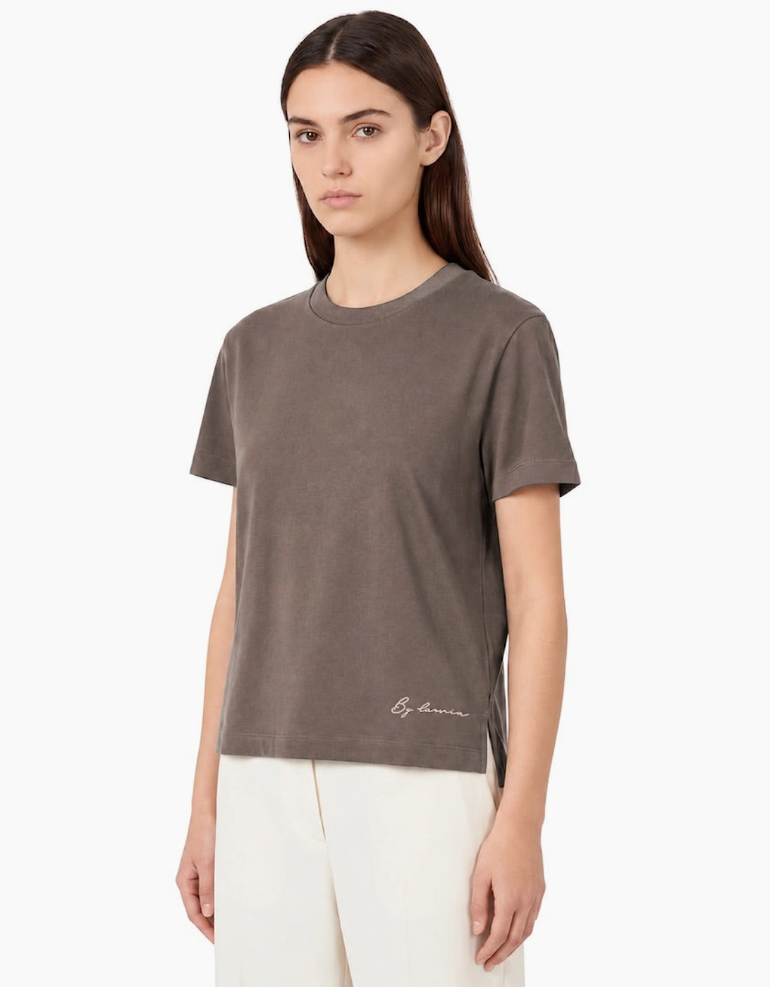 By Lanvin Small Signature Logo Brown T-Shirt