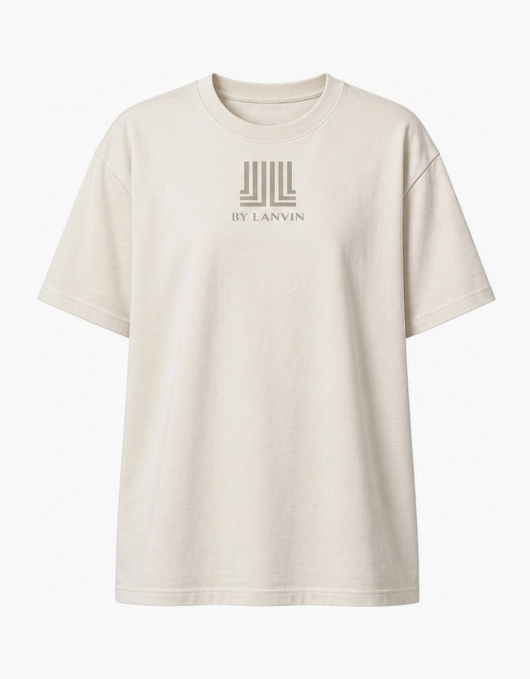 By Lanvin Printed Central Logo Beige T-Shirt