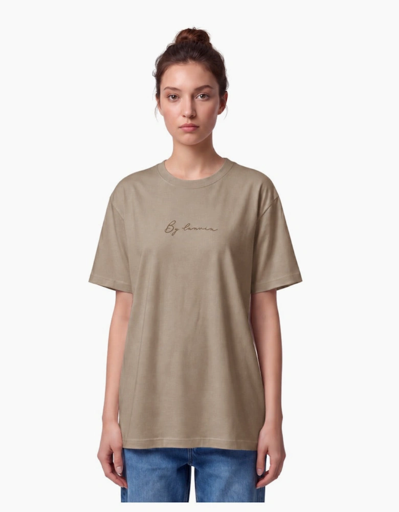 By Lanvin Signature Logo Taupe T-Shirt