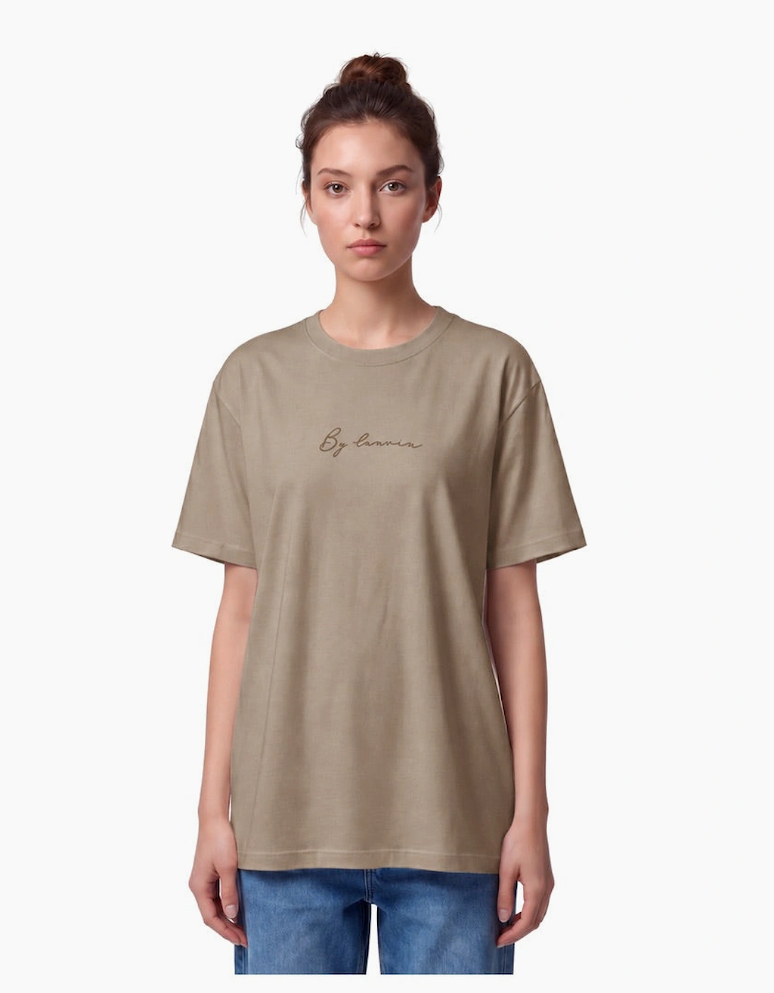 By Lanvin Signature Logo Taupe T-Shirt