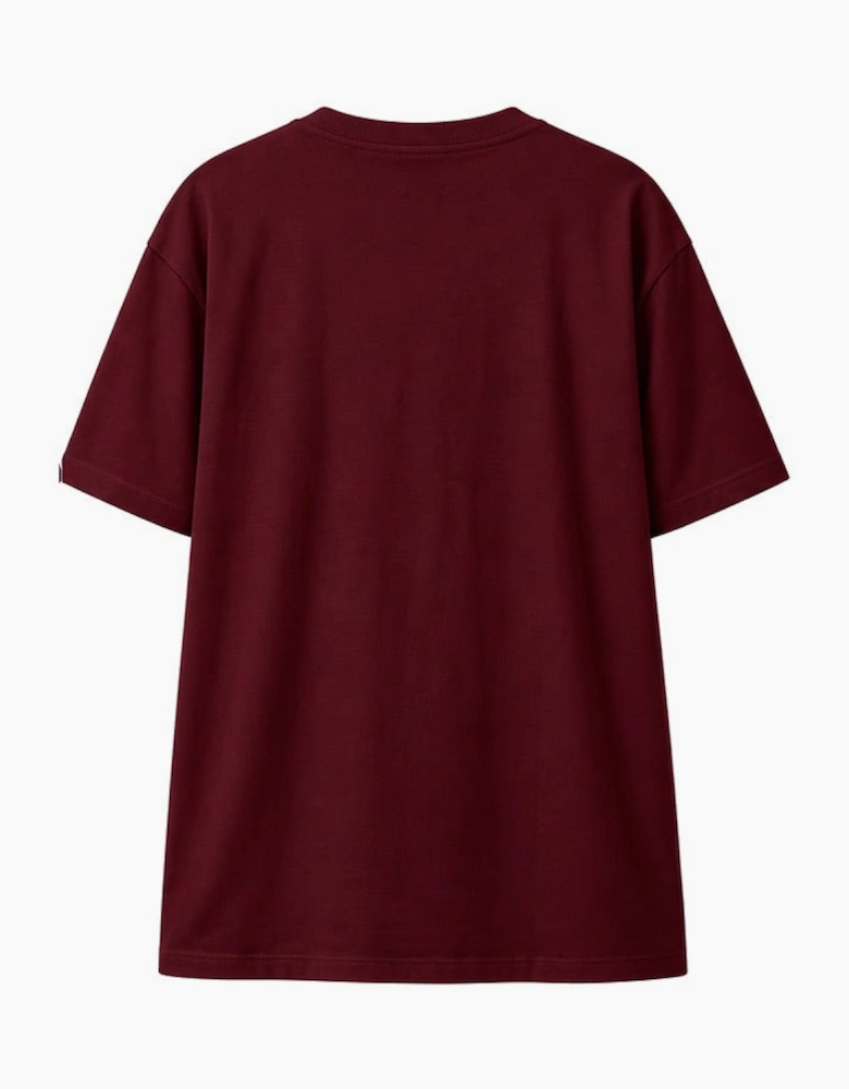 By Lanvin Printed Central Logo Burgundy T-Shirt