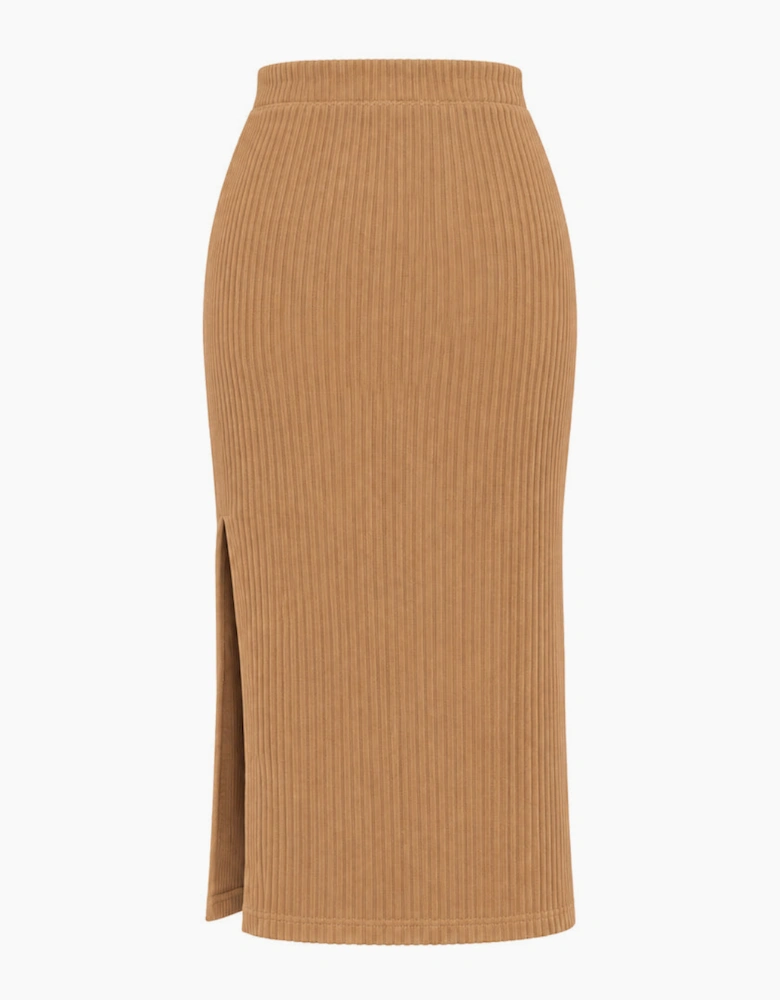 Nike Sportswear Chill Rib Tan Skirt