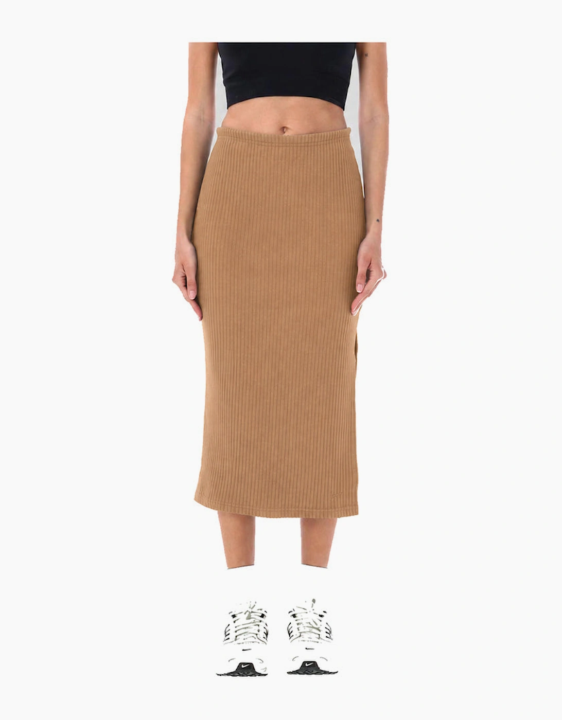 Nike Sportswear Chill Rib Tan Skirt