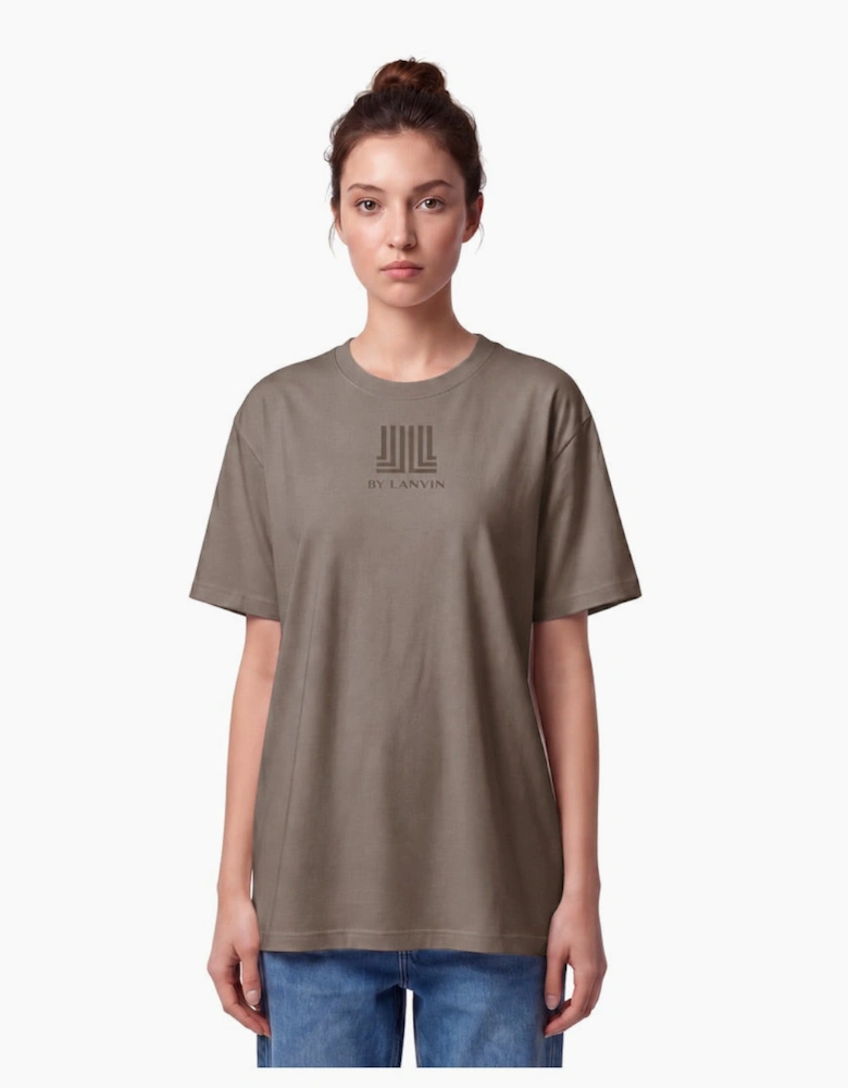 By Lanvin Printed Central Logo Brown T-Shirt