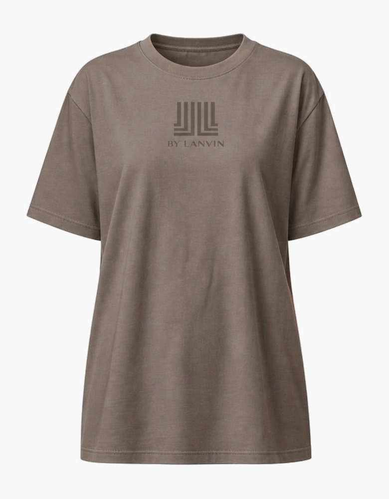By Lanvin Printed Central Logo Brown T-Shirt