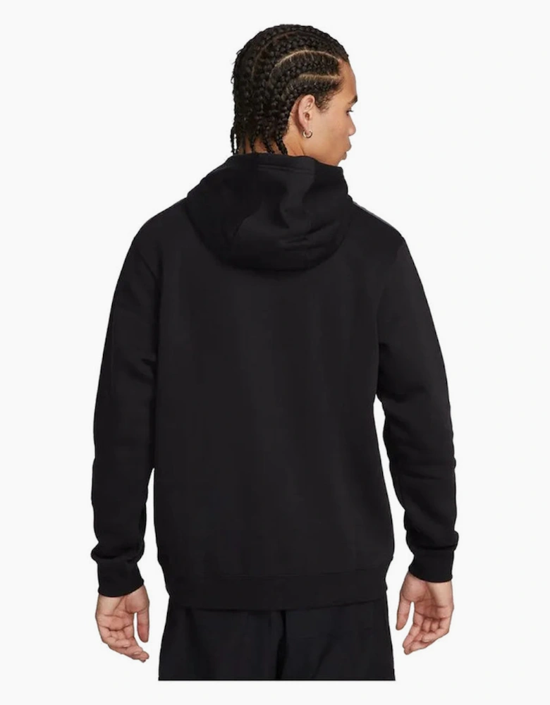 Nike Sportswear Men's Fleece Black Iron Grey Hoodie