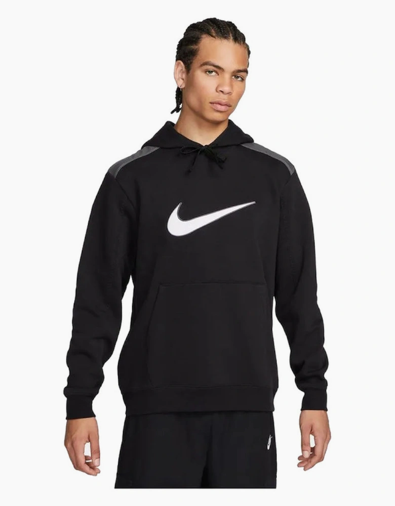 Nike Sportswear Men's Fleece Black Iron Grey Hoodie