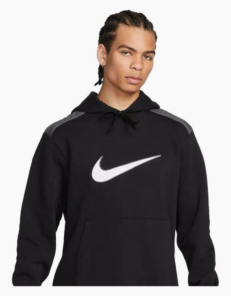 Nike Sportswear Men's Fleece Black Iron Grey Hoodie