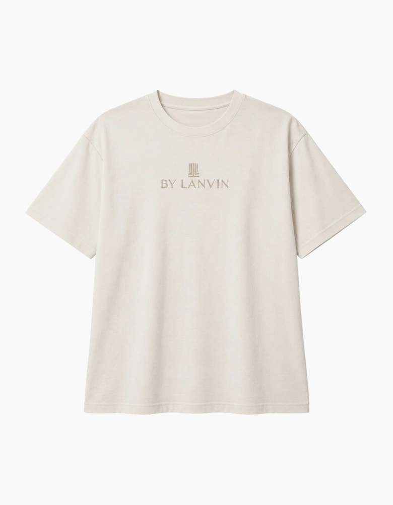 By Lanvin Embroidered Central Logo White T-Shirt