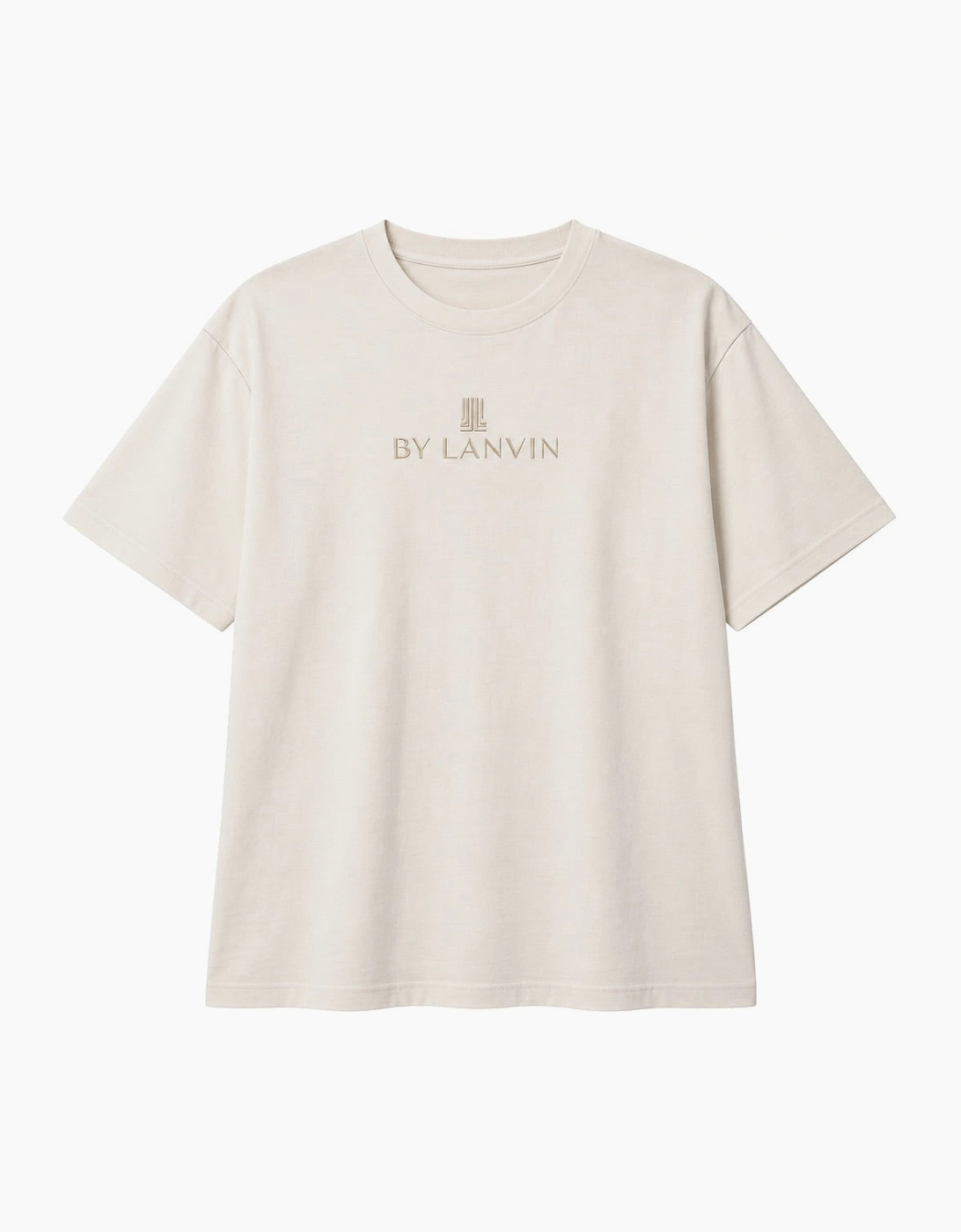 By Lanvin Embroidered Central Logo White T-Shirt