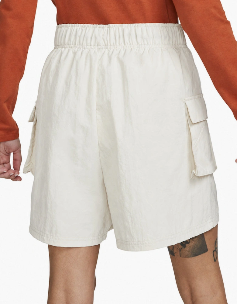 Nike Women's Woven High-Rise Cream Shorts