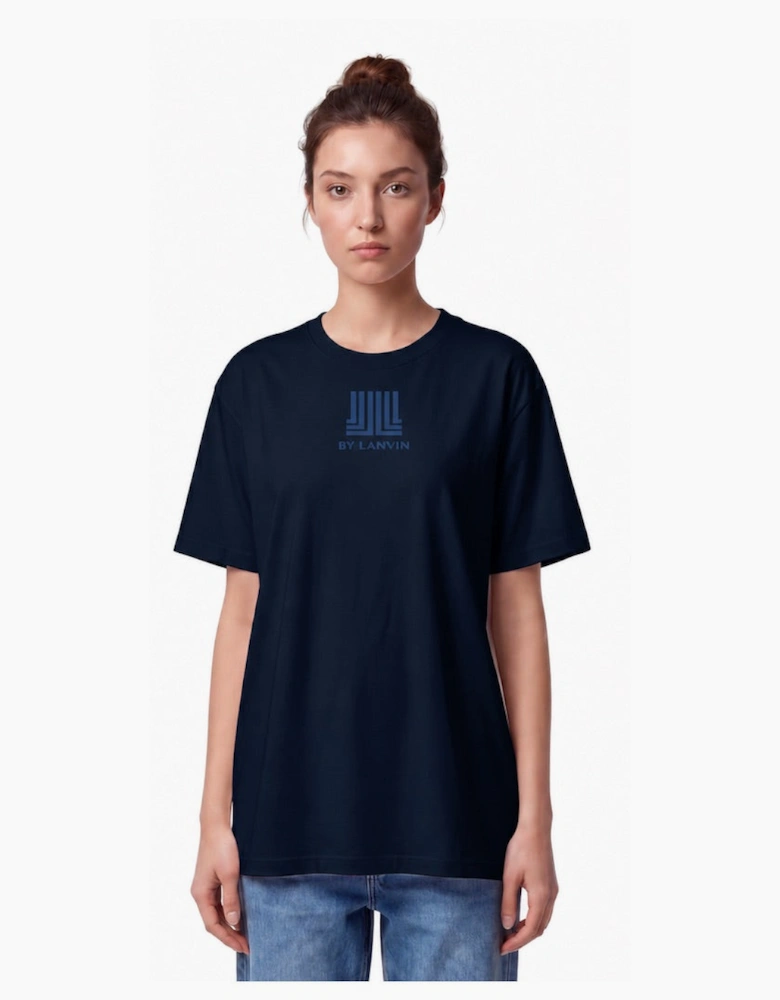 By Lanvin Printed Central Logo Blue T-Shirt