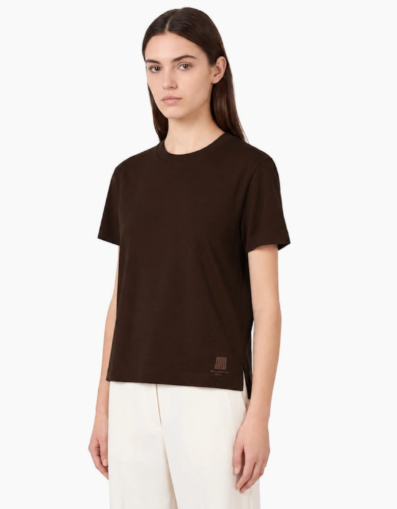 By Lanvin Shoulder Logo Dark Brown T-Shirt