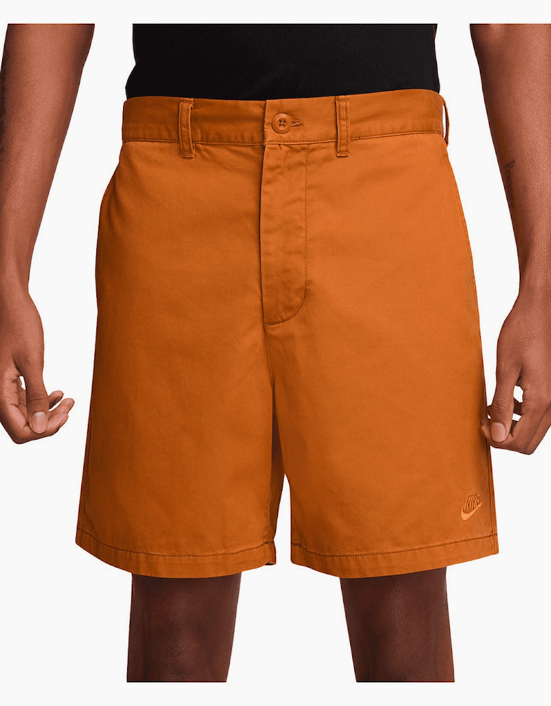Mens Nike Club Washed 6" Life Brown Chino Shorts