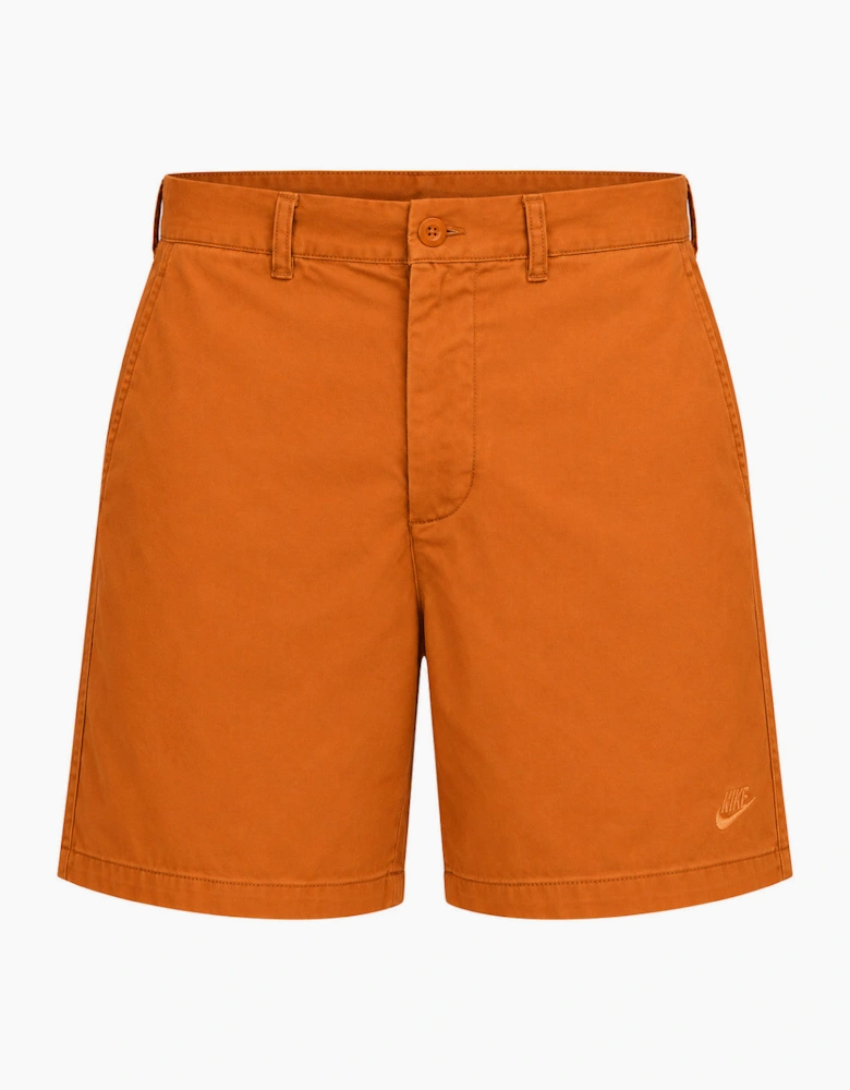 Mens Nike Club Washed 6" Life Brown Chino Shorts