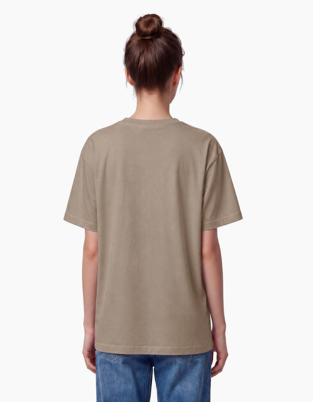 By Lanvin Embroidered Central Logo Taupe T-Shirt