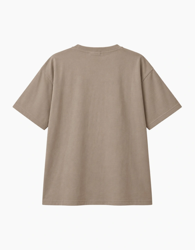 By Lanvin Embroidered Central Logo Taupe T-Shirt