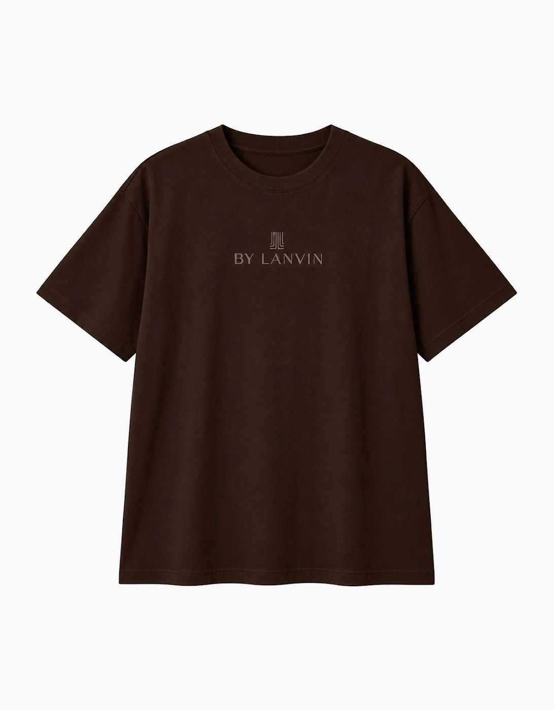 By Lanvin Embroidered Central Logo Dark Brown T-Shirt