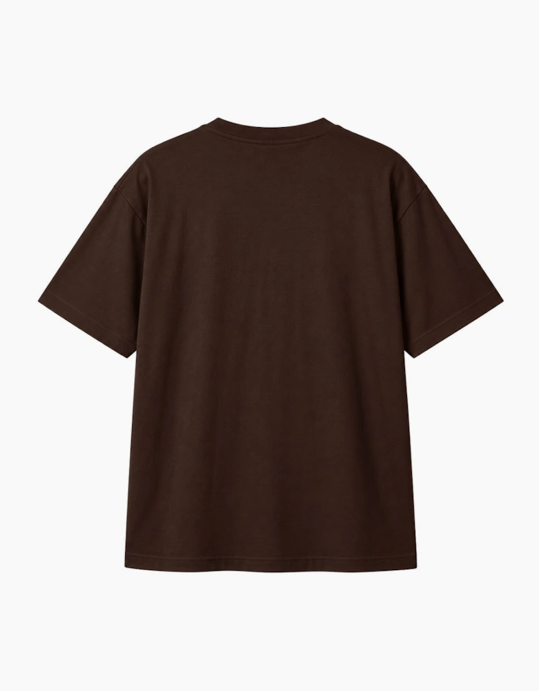 By Lanvin Embroidered Central Logo Dark Brown T-Shirt