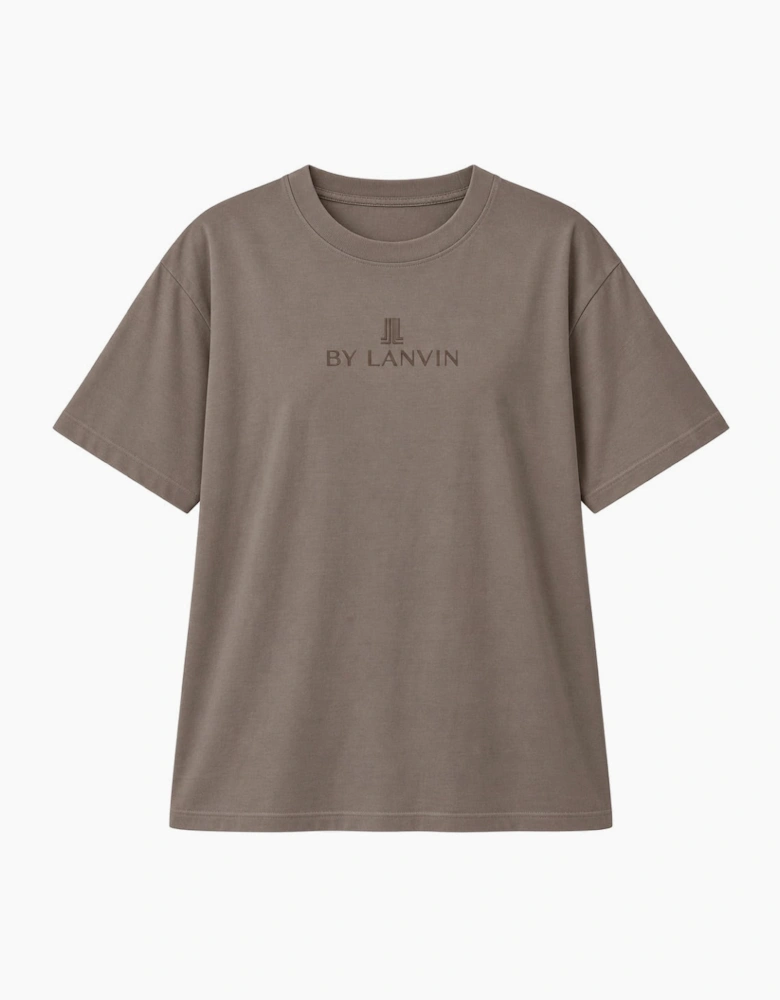 By Lanvin Embroidered Central Logo Brown T-Shirt