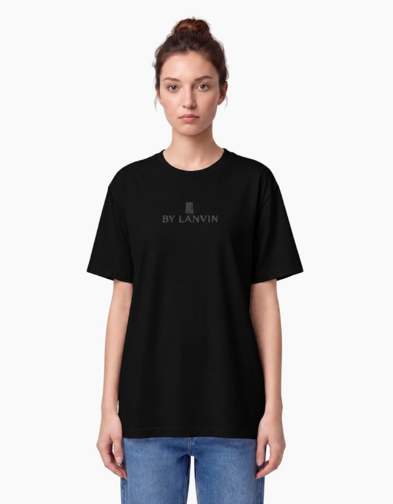 By Lanvin Embroidered Central Logo Black T-Shirt