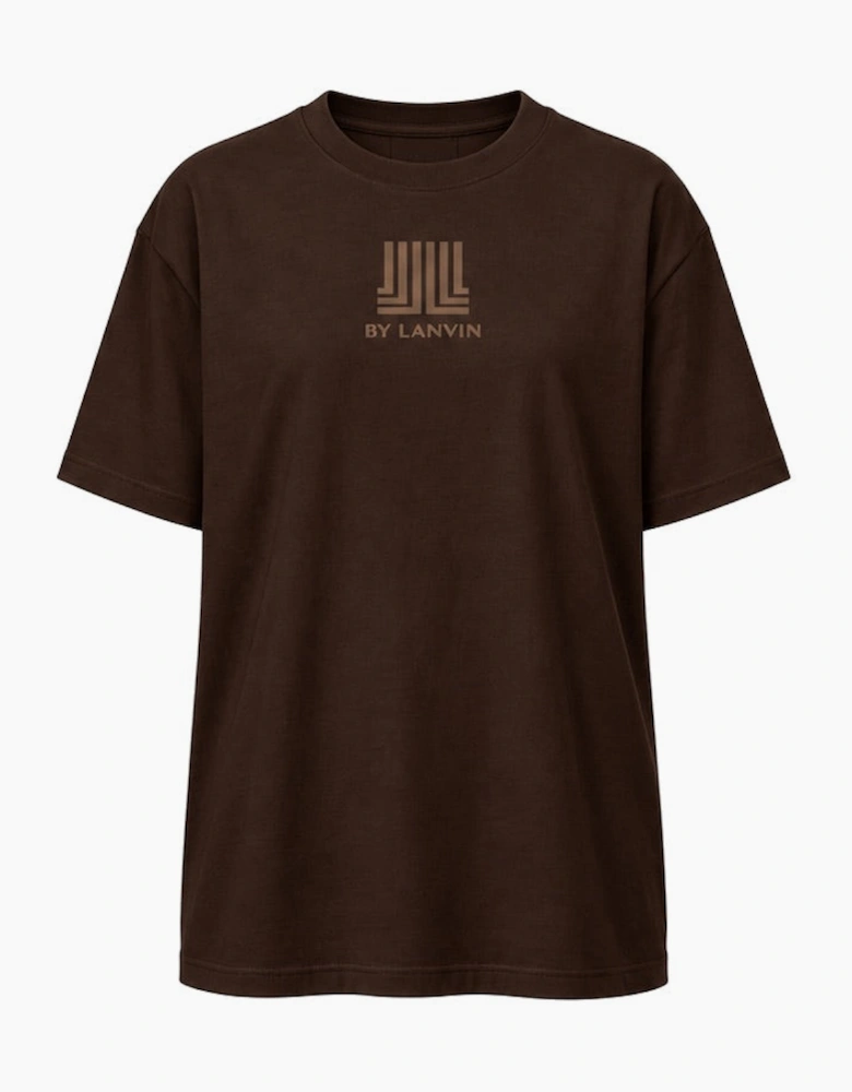 By Lanvin Printed Central Logo Dark Brown T-Shirt