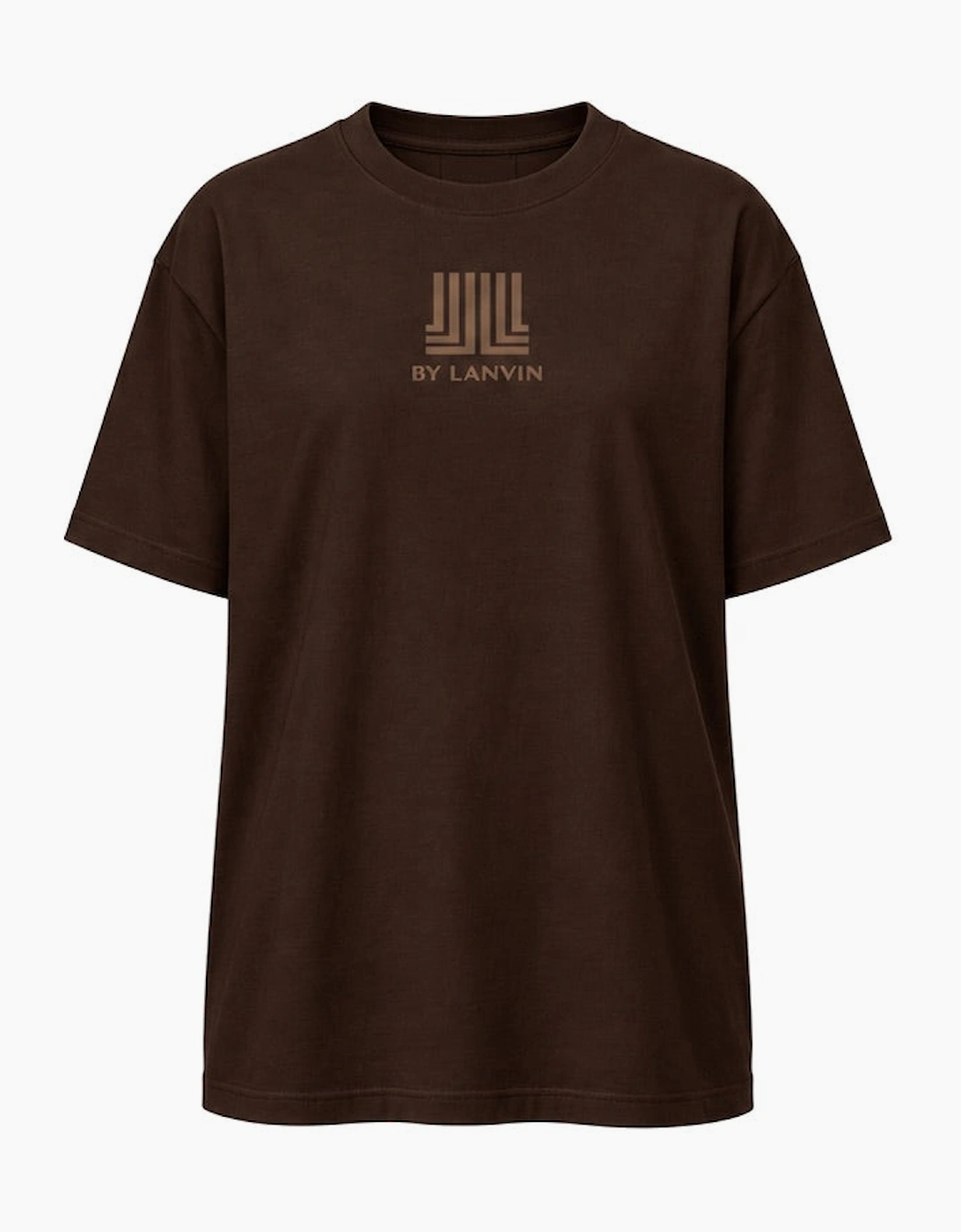 By Lanvin Printed Central Logo Dark Brown T-Shirt
