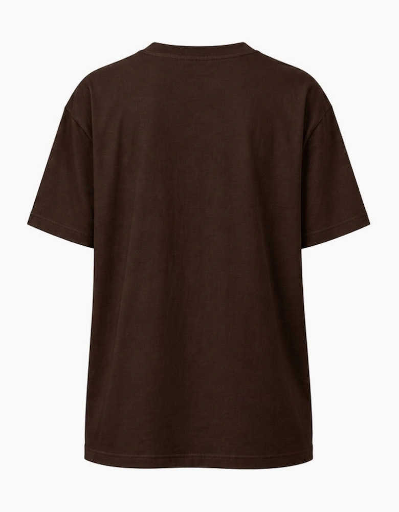By Lanvin Printed Central Logo Dark Brown T-Shirt