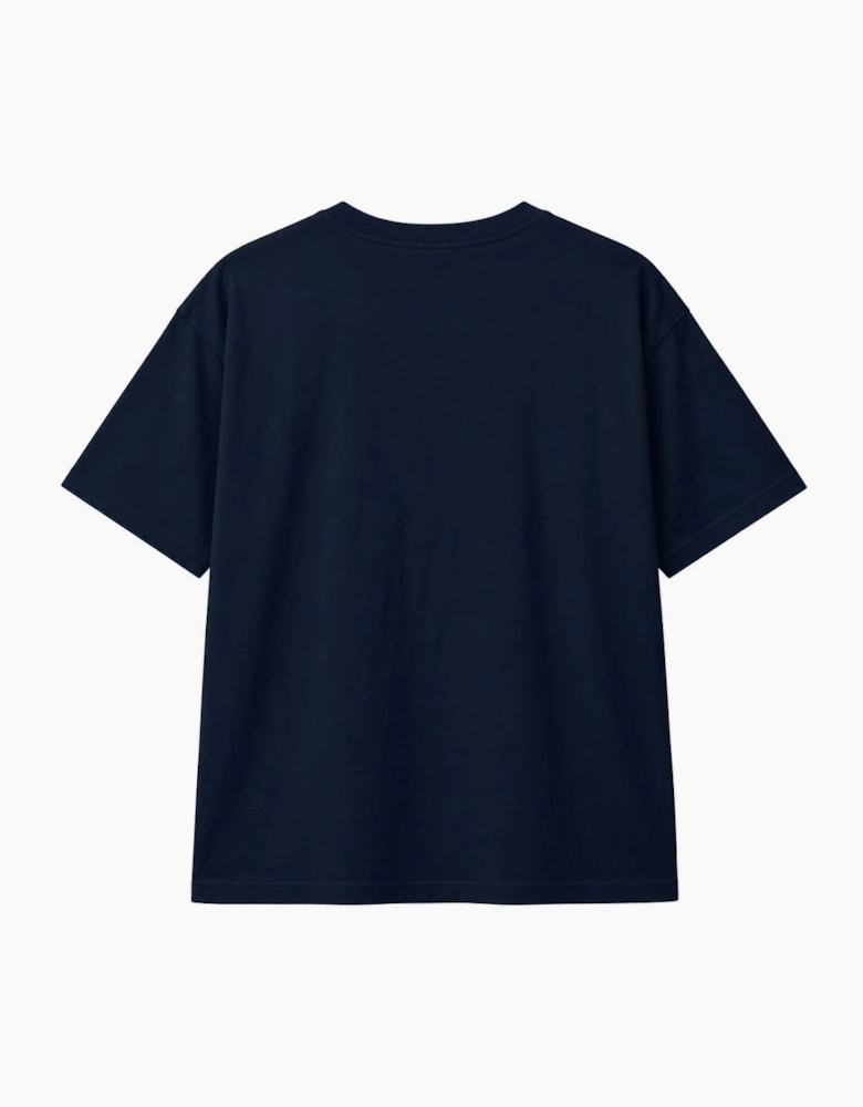 By Lanvin Embroidered Central Logo Blue T-Shirt