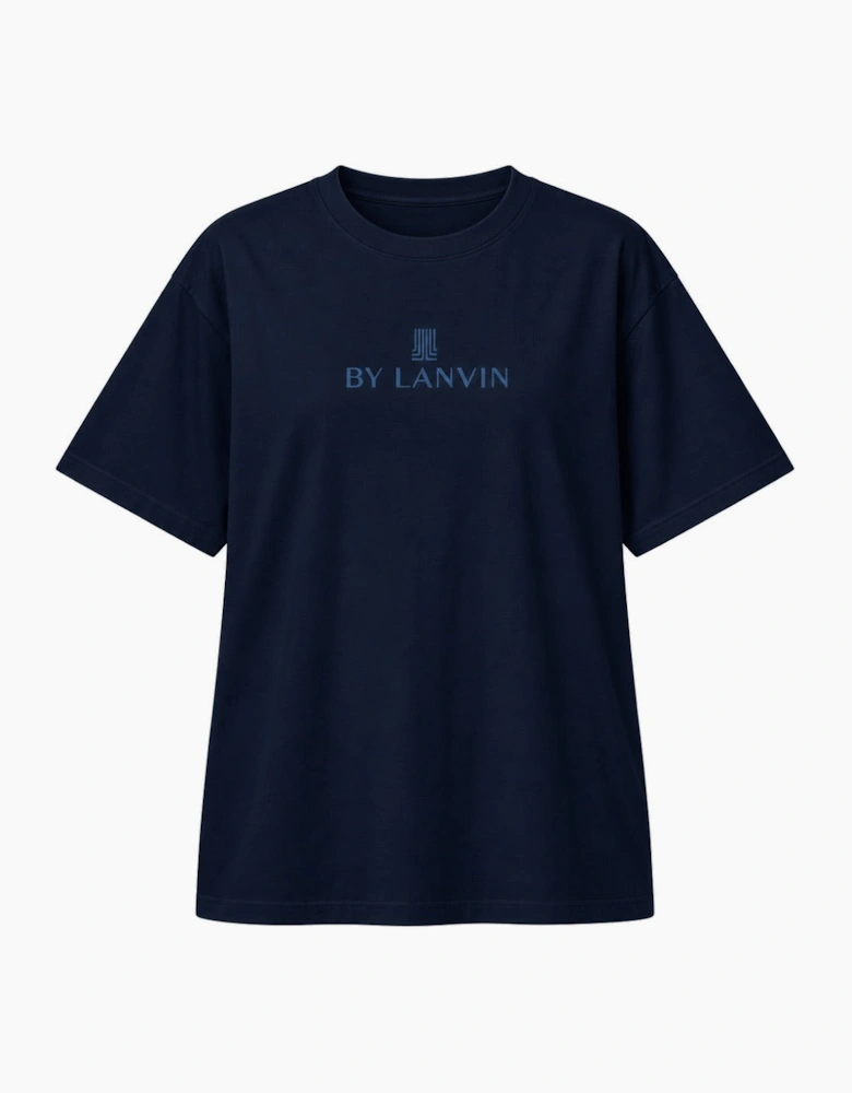 By Lanvin Embroidered Central Logo Blue T-Shirt