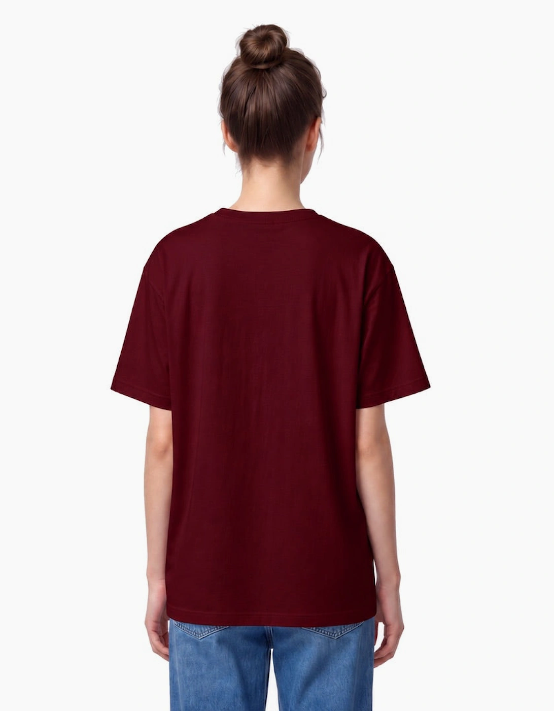 By Lanvin Embroidered Central Logo Burgundy T-Shirt