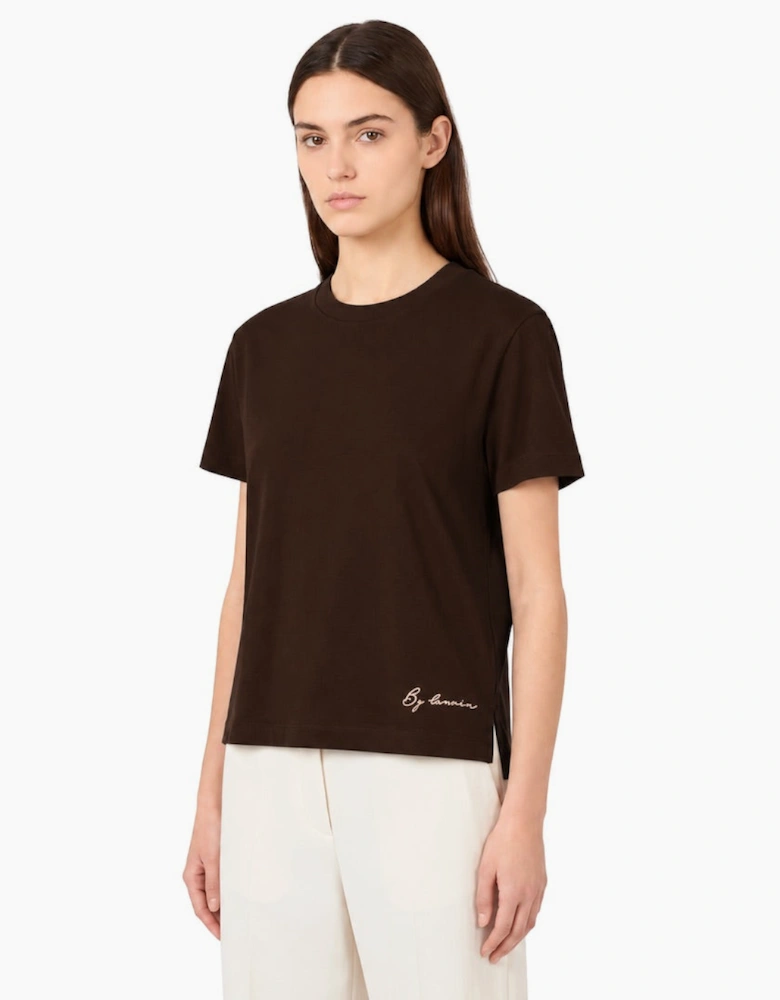 By Lanvin Small Signature Logo Dark Brown T-Shirt