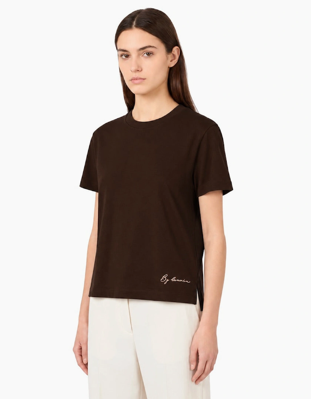 By Lanvin Small Signature Logo Dark Brown T-Shirt