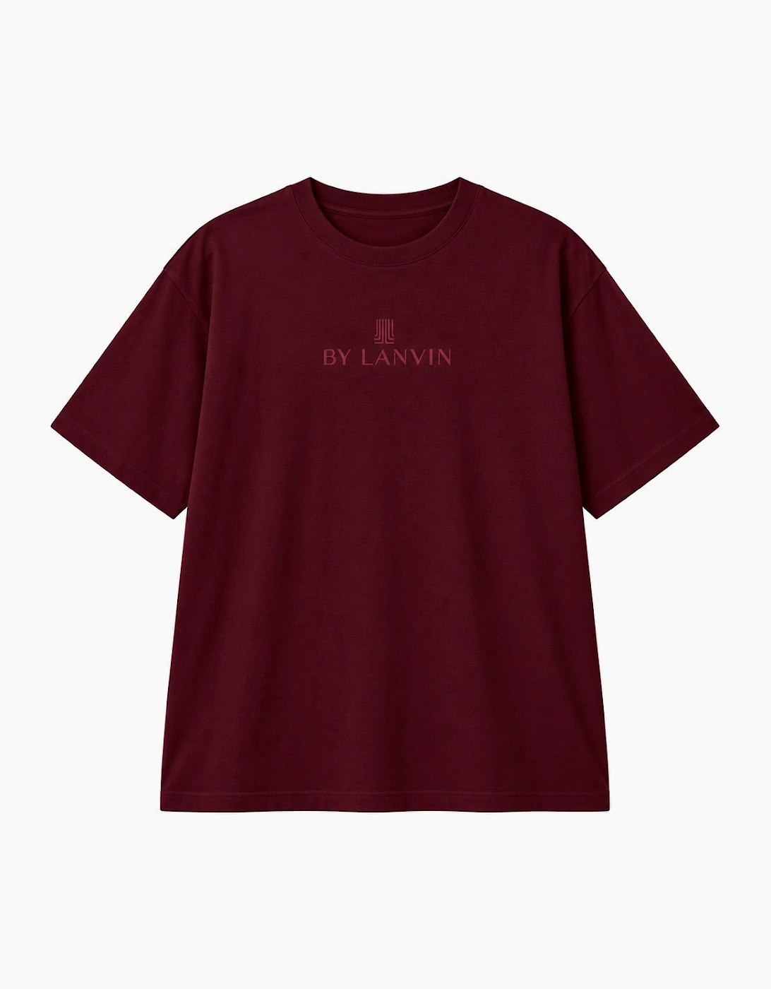 By Lanvin Embroidered Central Logo Burgundy T-Shirt