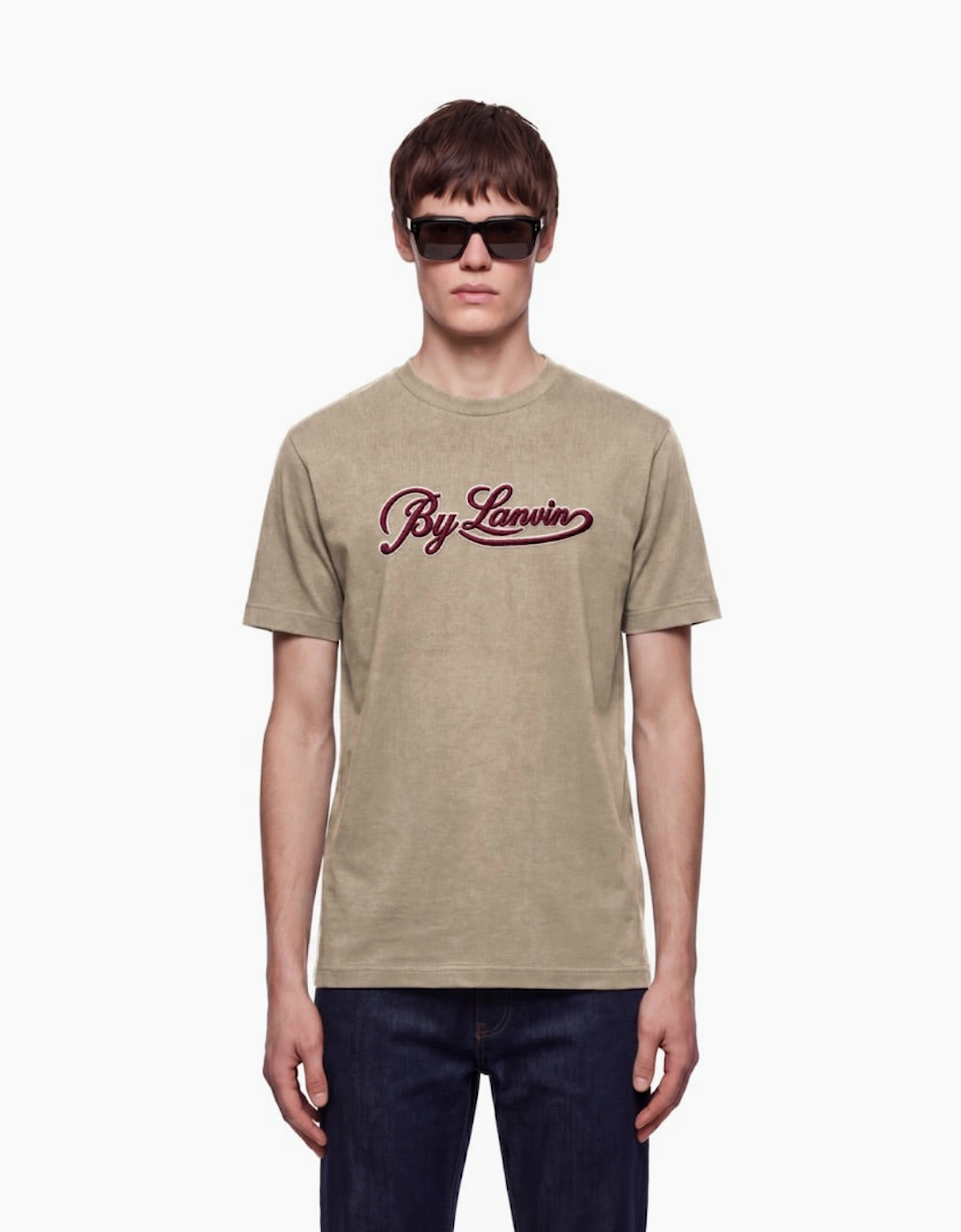 By Lanvin Script Logo Taupe T-Shirt