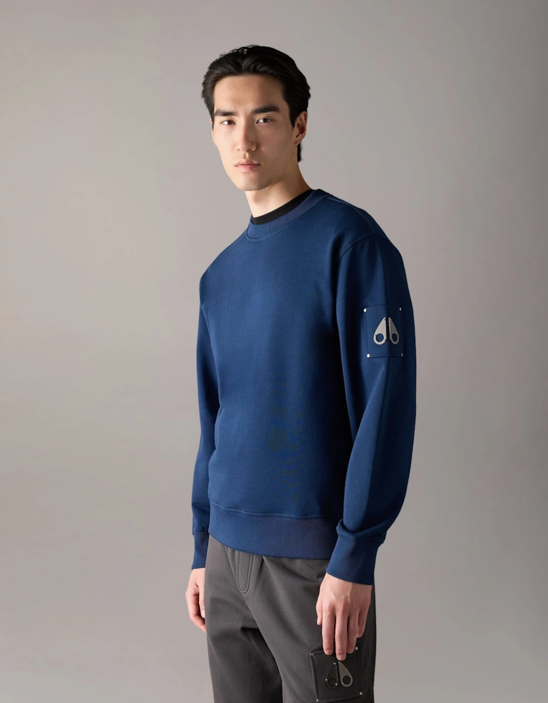 Moose Knuckles Hartsfield Mens Crew Neck Sweatshirt - Nightfall 1977